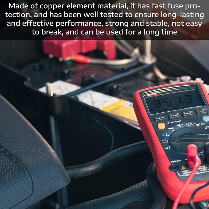 Kingdder 10 Pieces Ff10a 600v Multimeter Fuses Dc Dmm Fast Blow Action 10 Amp Ceramic Fuses Brass Made for Dc Dmms 6.3 x 32 mm - Image 4